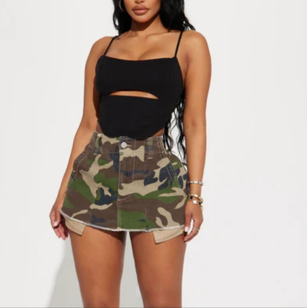 Fashion Nova Camouflage Mini Skirt